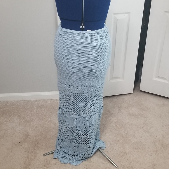 Spell and the Gypsy Collective Let the Sunshine In Crochet Skirt Blue NWT Sz M - Picture 5 of 6